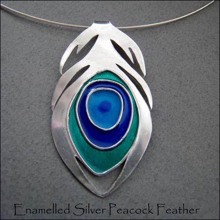 N - Enamelled Peacock Feather