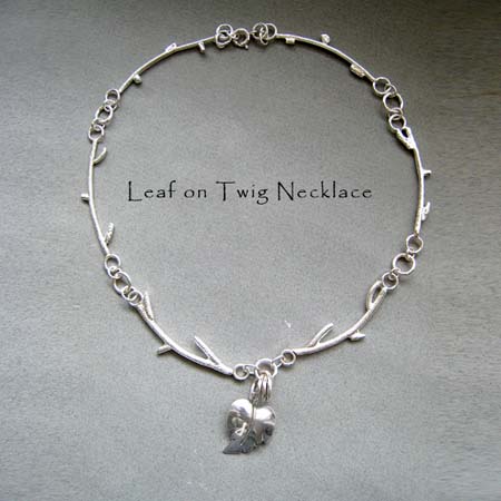N - Leaf on Twig Necklace