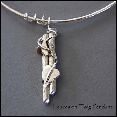 N - Leaves on Twig Necklace