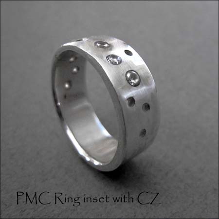 R - PMC Ring inset with CZ