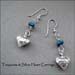 E - Turquoise & Silver Heart Earrings