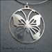 N - Butterfly in Circle Pendant