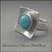 R - Amazonite on Square Shield Ring
