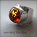 R - Amber Wide Band Ring